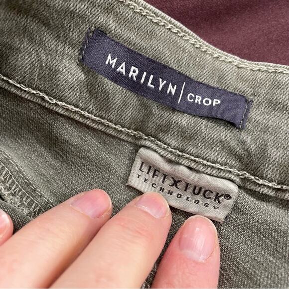 NYDJ Army Green Marilyn Crop Jeans Lift Tuck Technology Womens 14 Fall Denim - Picture 7 of 8